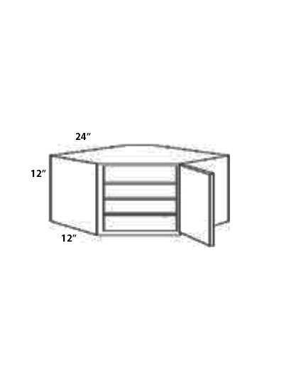 PW-WDC2412: Petit White Shaker 24″ Diagonal Corner Wall Cabinet