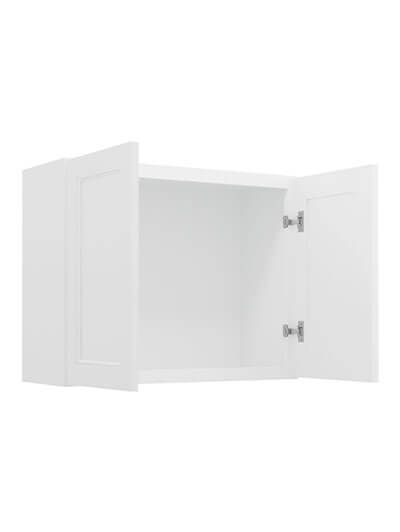 TW-W3024B: Uptown White 30″ Double Door Bridge Wall Cabinet