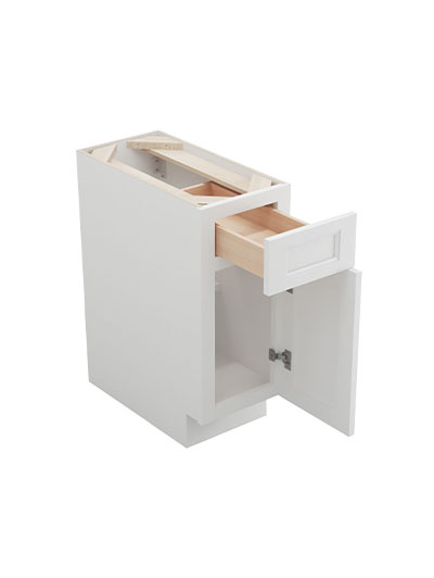 TW-B09: Uptown White 9″ 1 Drawer 1 Door Base Cabinet