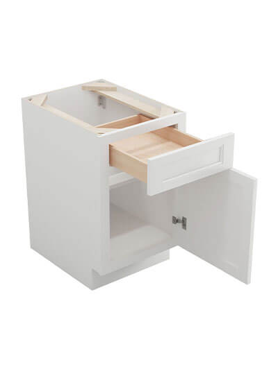 TW-B18: Uptown White 18″ 1 Drawer 1 Door Base Cabinet