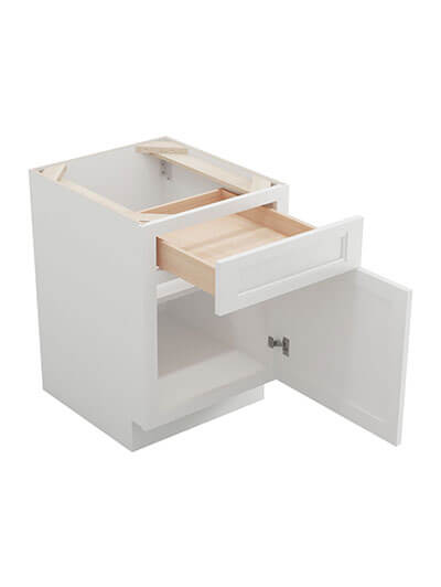 TW-B21: Uptown White 21″ 1 Drawer 1 Door Base Cabinet