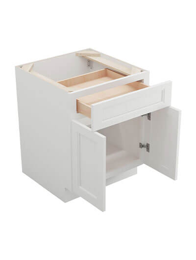 TW-B24B: Uptown White 24″ 1 Drawer 2 Door Base Cabinet