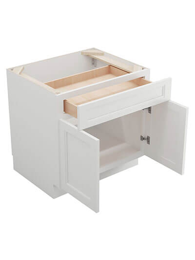 TW-B30B: Uptown White 30″ 1 Drawer 2 Door Base Cabinet