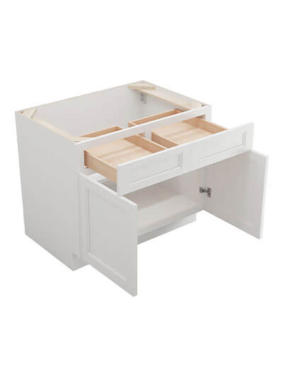 TW-B36B: Uptown White 36″ 2 Drawer 2 Door Base Cabinet