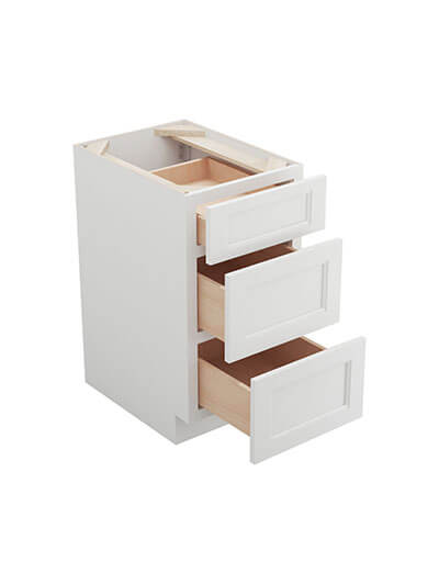 TW-DB15(3): Uptown White 15″ 3 Drawer Base Cabinet