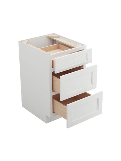 TW-DB21(3): Uptown White 21″ 3 Drawer Base Cabinet