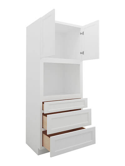 TW-OC3390B: Uptown White 33″ 3 Drawer 2 Door Oven Cabinet