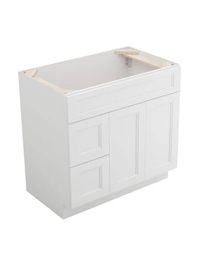Uptown White S3621bdl Left Drawer Vanity Closed