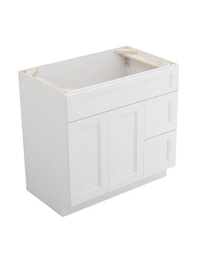 Uptown White S3621bdr Right Drawer Vanity Closed