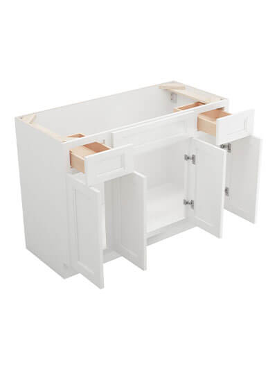 TW-S4821B12D-34-1/2″: Uptown White 48″ Drawers (2) Vanity