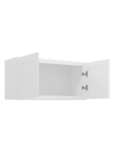 TW-W3015B: Uptown White 30″ Double Door Bridge Wall Cabinet