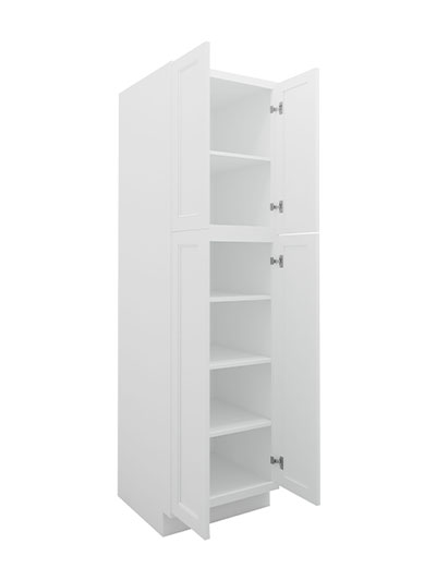 TW-WP2490B: Uptown White 24″ 4 Door Pantry Cabinet