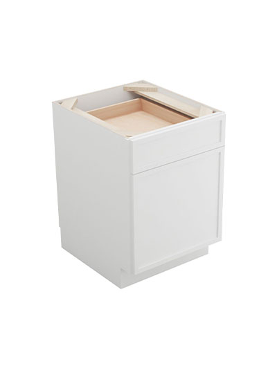 Petit White Shaker B21 Single Door Base Cabinet Closed