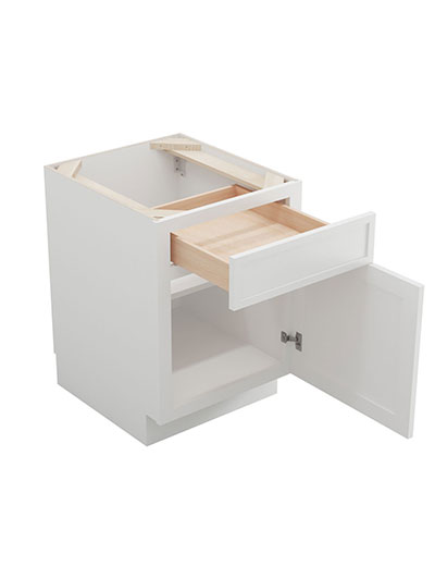 PW-B21: Petit White Shaker 21″ 1 Drawer 1 Door Base Cabinet