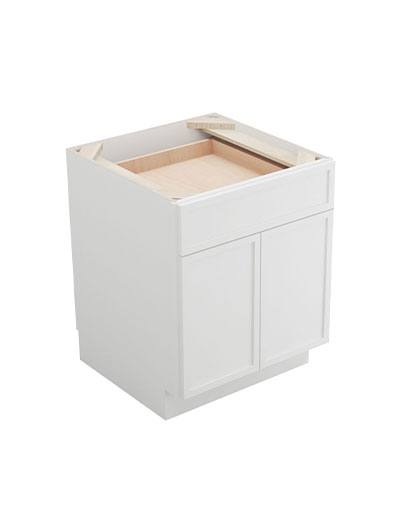 Petit White Shaker B24b Double Door Base Cabinet Closed