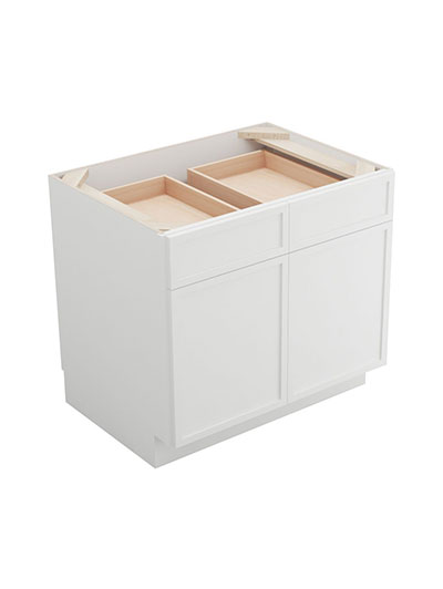 Petit White Shaker B33b Double Door Base Cabinet Closed