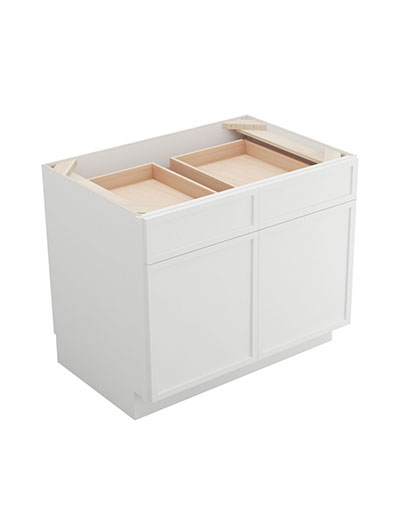 Petit White Shaker B36b Double Door Base Cabinet Closed