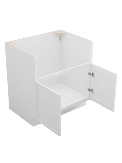 PW-FSB33B: Petit White Shaker 33″ 2 Door Farm Sink Base Cabinet