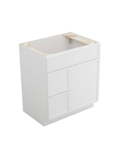 Petit White Shaker S3021dl Left Drawer Vanity Closed