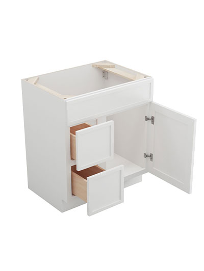 PW-S3021DL-34-1/2″: Petit White Shaker 30″ Left Drawers (2) Vanity