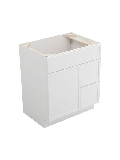 Petit White Shaker S3021dr Right Drawer Vanity Closed