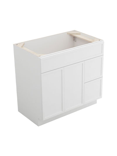 Petit White Shaker S3621bdr Right Drawer Vanity Closed