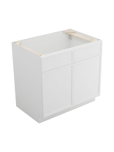 Petit White Shaker Sb36b Sink Base Cabinet Closed