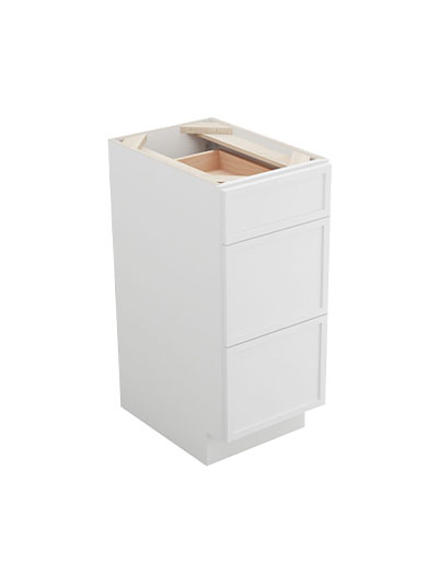 Petit White Shaker Svb1521 Three Drawer Base Vanity Closed