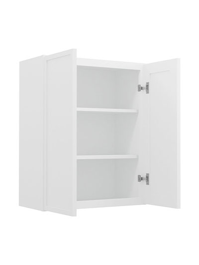 PW-W2730B: Petit White Shaker 27″ Double Door Wall Cabinet