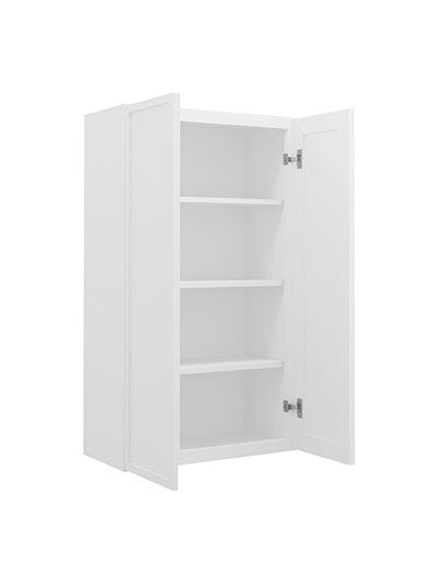 PW-W2442B: Petit White Shaker 24″ Double Door Wall Cabinet