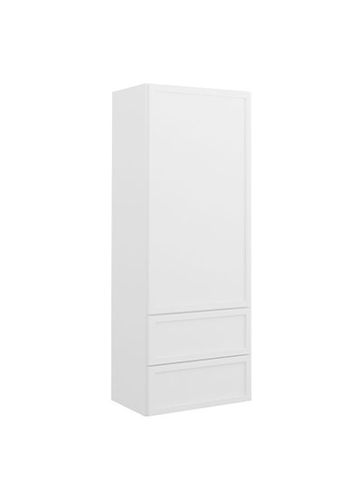 Petit White Shaker W2d1848 Double Drawer Wall Cabinet Closed