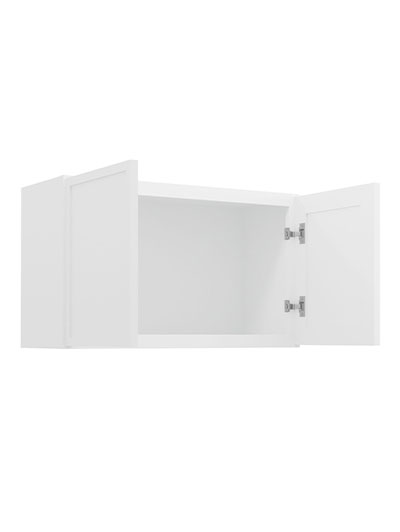 PW-W3018B: Petit White Shaker 30″ Double Door Bridge Wall Cabinet