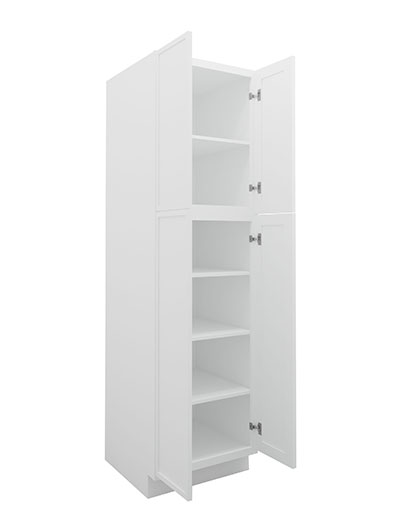 PW-WP2490B: Petit White Shaker 24″ 4 Door Pantry Cabinet