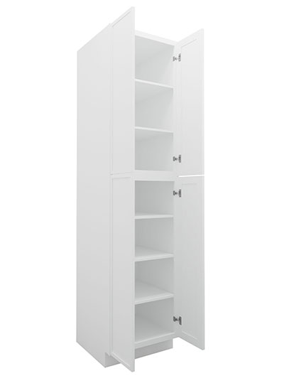 PW-WP2496B: Petit White Shaker 24″ 4 Door Pantry Cabinet