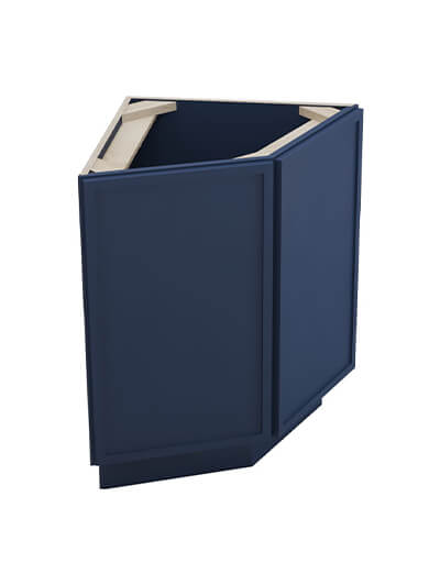 Petit Blue Shaker Ab24 Angle Base End Cabinet Closed