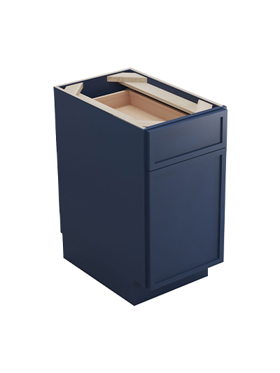 Petit Blue Shaker B15 Single Door Base Cabinet Closed