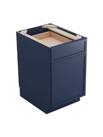 Petit Blue Shaker B18 Single Door Base Cabinet Closed