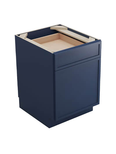 Petit Blue Shaker B21 Single Door Base Cabinet Closed