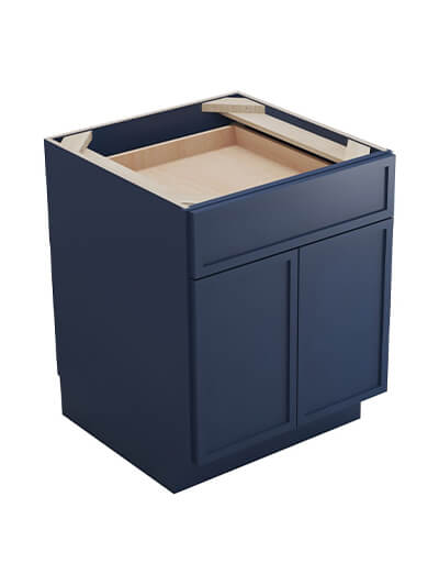 Petit Blue Shaker B24b Double Door Base Cabinet Closed