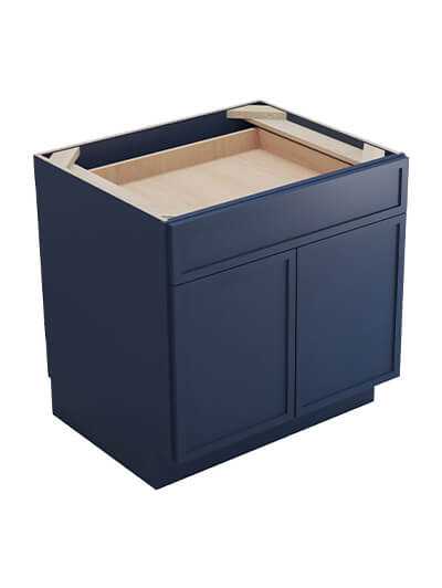Petit Blue Shaker B30b Double Door Base Cabinet Closed