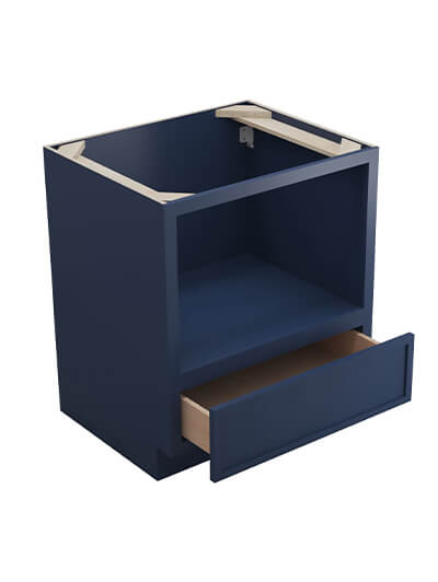 PD-B30MW (30″ W): Petit Blue Shaker 30″ Microwave Base Cabinet