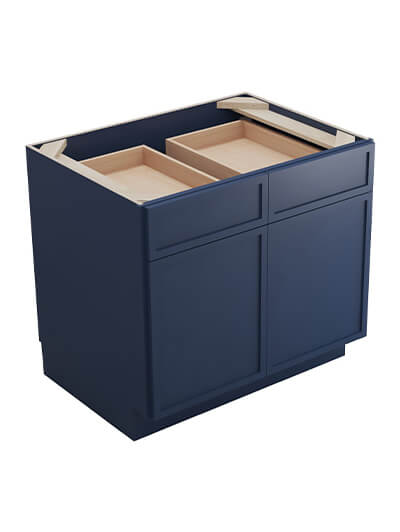 Petit Blue Shaker B33b Double Door Base Cabinet Closed