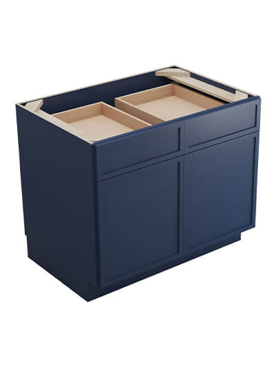 Petit Blue Shaker B36b Double Door Base Cabinet Closed