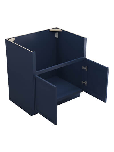 PD-FSB30B: Petit Blue Shaker 30″ 2 Door Farm Sink Base Cabinet