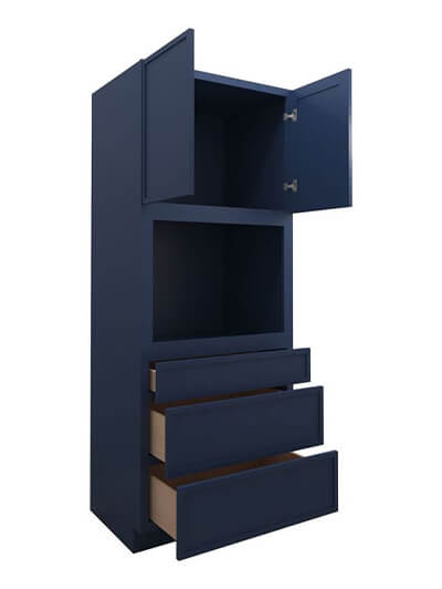 PD-OC3390B: Petit Blue Shaker 33″ 3 Drawer 2 Door Oven Cabinet