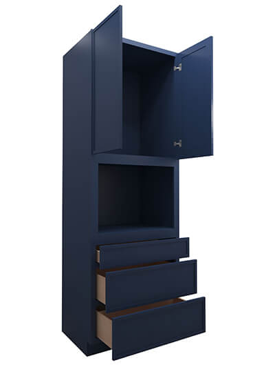 PD-OC3396B: Petit Blue Shaker 33″ 3 Drawer 2 Door Oven Cabinet