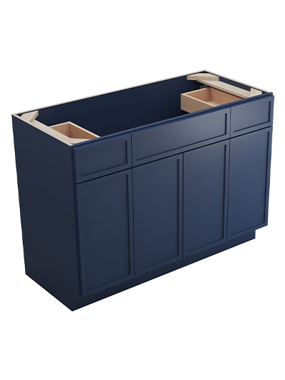 Petit Blue Shaker S4821b12d Double Drawer Vanity Closed