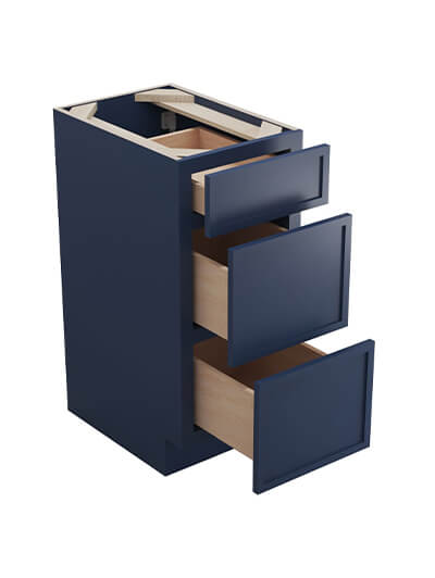PD-SVB1521-34-1/2″: Petit Blue Shaker 15″ Three Drawer Base vanity
