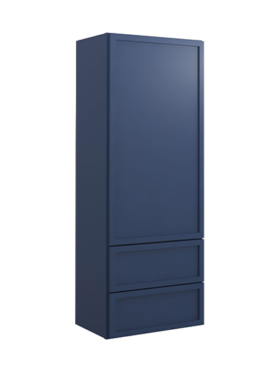 Petit Blue Shaker W2d1848 Double Drawer Wall Cabinet Closed