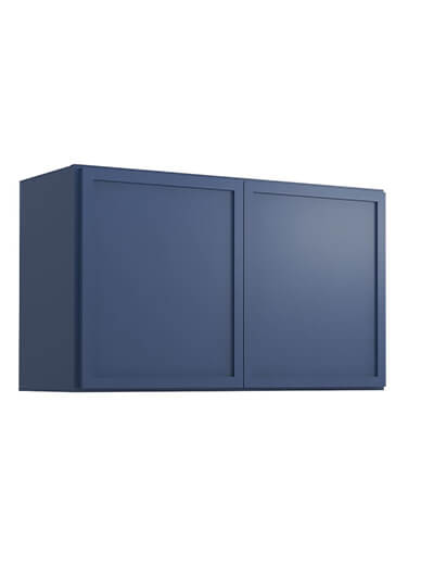 Petit Blue Shaker W3018b Bridge Wall Cabinet Closed